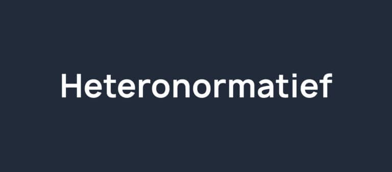 Wat is heteronormatief?